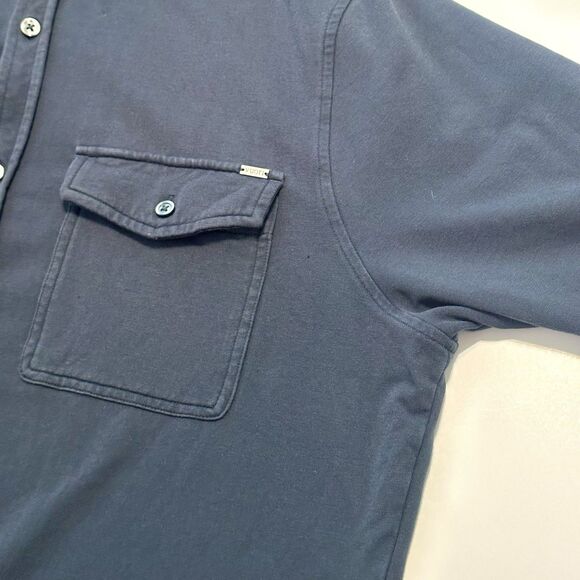 Vuori Shirt Mens Large Boulevard Button Down Collared Jacket Shacket Blue V281 - Picture 8 of 10